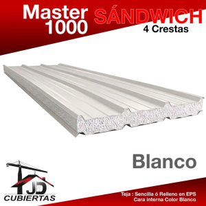 Cubierta Sandwich en EPS teja Master1000 master mil color Blanco JD Cubiertas