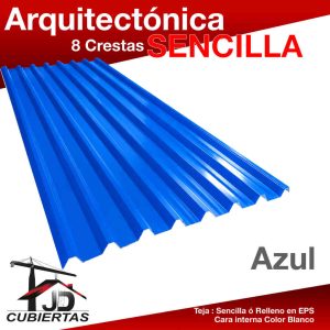 Teja color azul para todo tipo de proyectos lamina en CALIBRE 26 Sencilla Arquitectonica sencilla