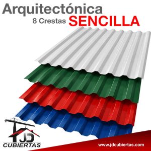 Teja color azul para todo tipo de proyectos lámina en Acero CALIBRE 26 Sencilla Arquitectonica sencilla en 4 tonos
