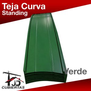 Teja-Curva-de-color-verde-Standing-seam-JDCubiertas